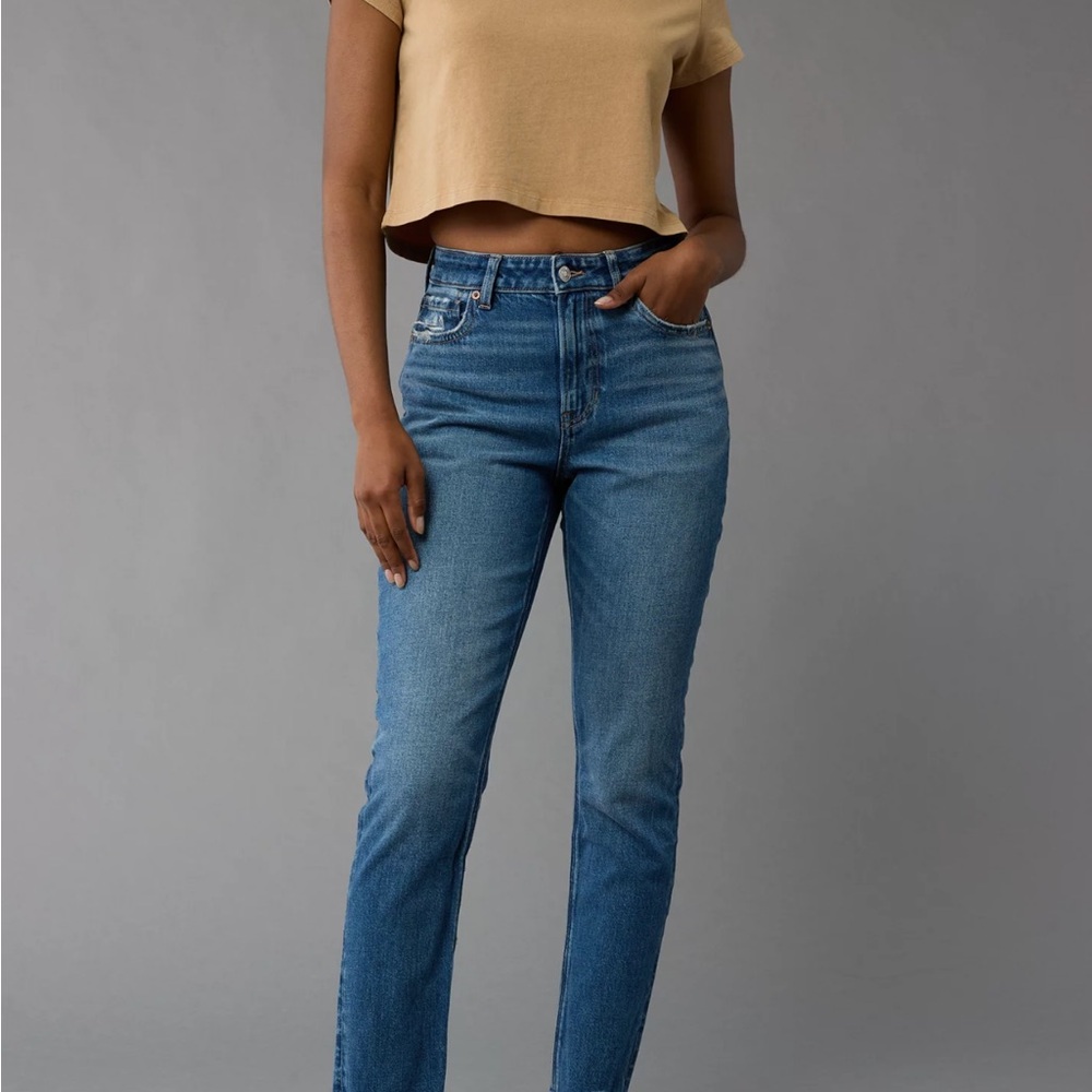 American Eagle Outfitters Strigid High Rise Mom Jeans